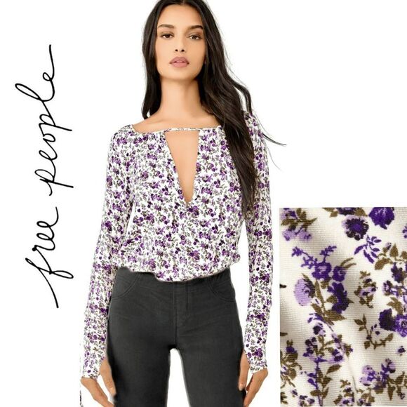 NWOT Free People Kaya Printed Bodysuit - Picture 1 of 5